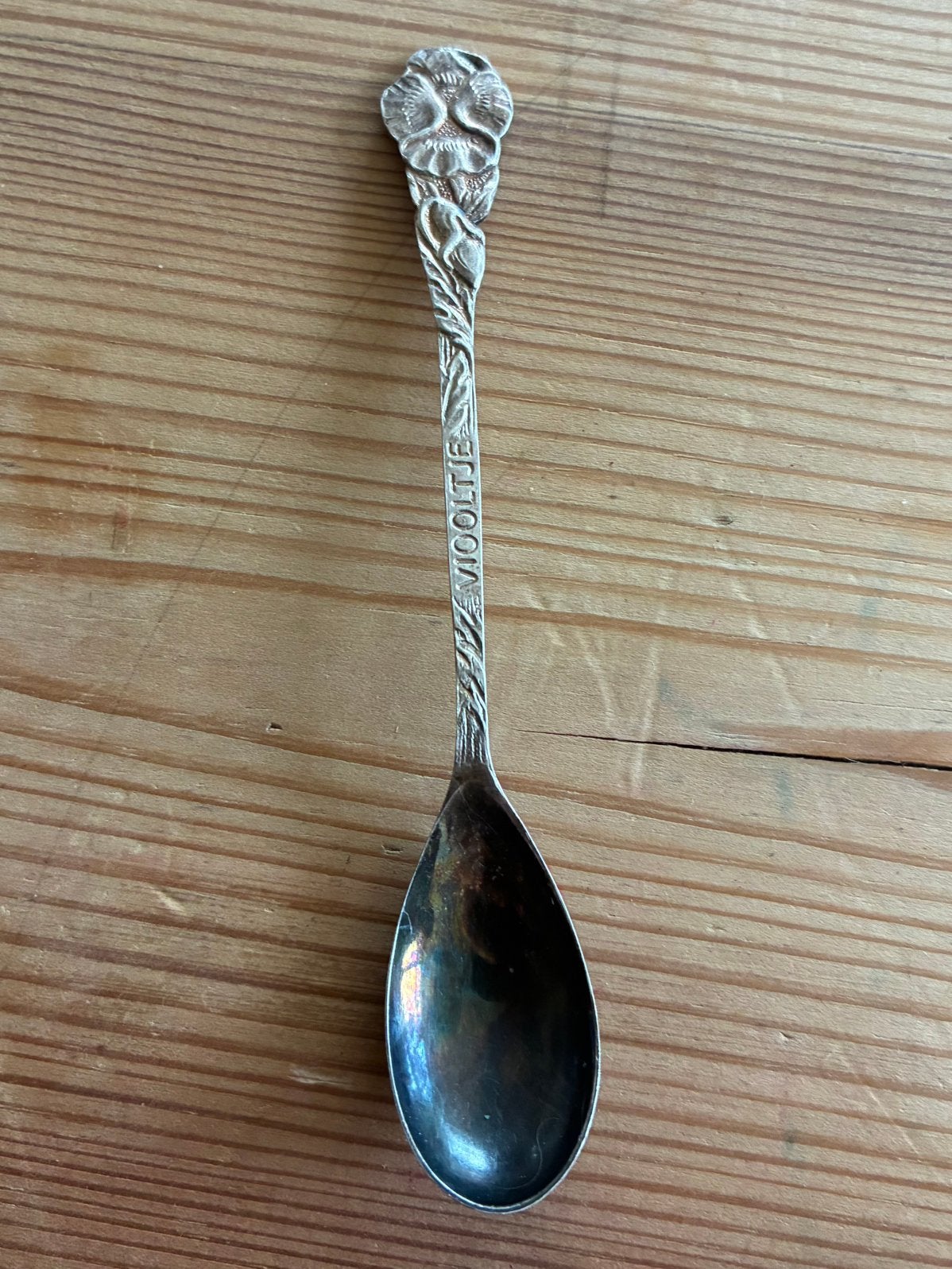 Lepel lepeltje Douwe Egberts zilver viooltje, Ophalen of Verzenden