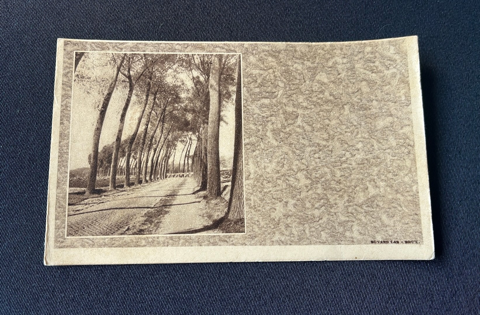 Vloei papier kaart, Ophalen of Verzenden, Voor 1920, Ongelopen, Overige thema's