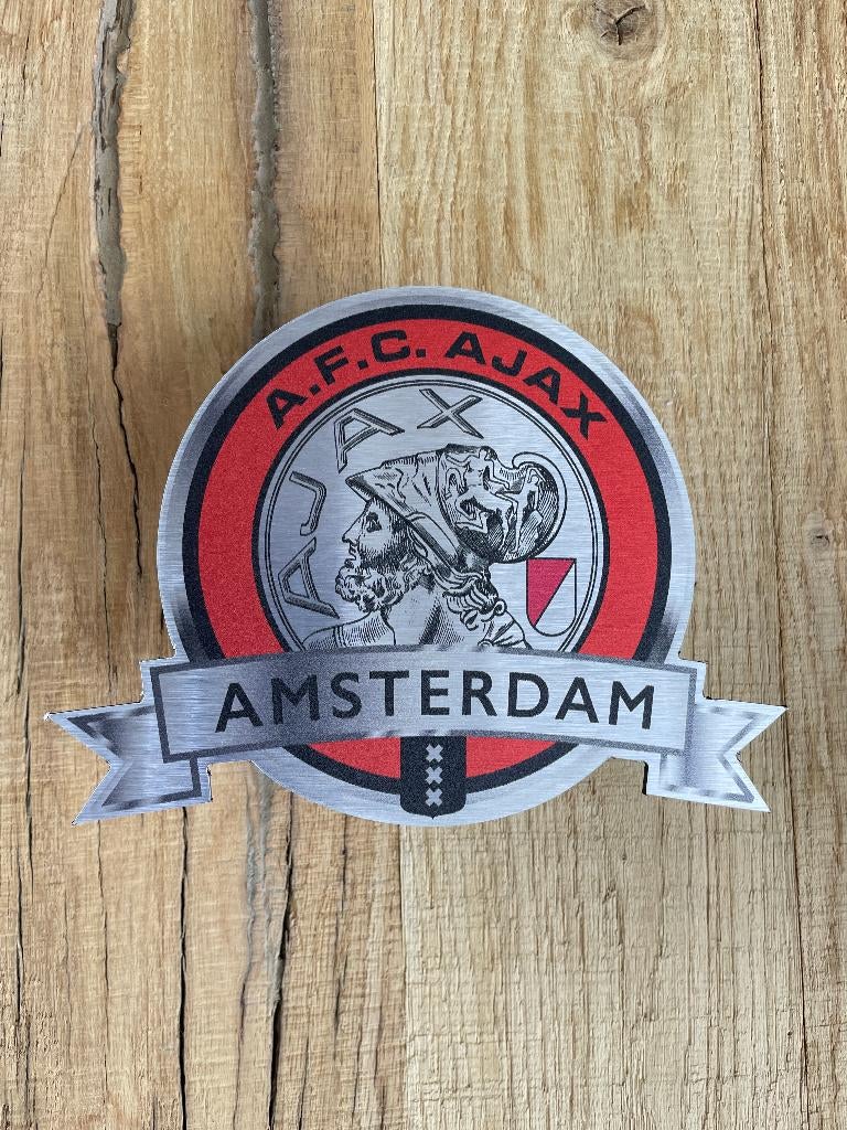 Reclamebord Ajax embleem logo 40x40cm aluminium, Ophalen of Verzenden, Nieuw, Reclamebord