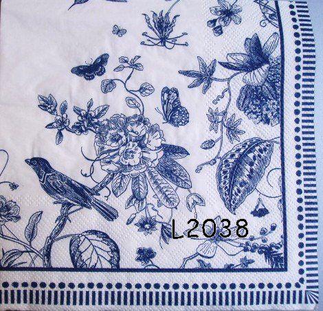 Servetten decoupage/bullet journal * Delfts Blauw L2038, Verzenden, Nieuw