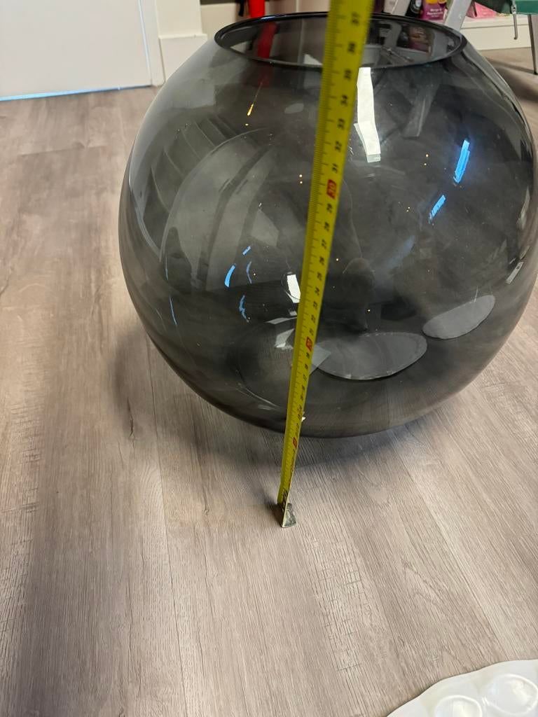 Nieuwe mega grote zwart glazen vaas, Zwart, Ophalen of Verzenden, Minder dan 50 cm, Glas