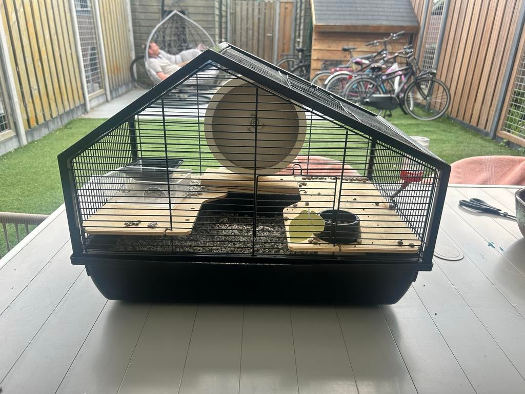 Hamsterkooi huisje zwart, Dieren en Toebehoren, Knaagdieren en Konijnen | Hokken en Kooien, Ophalen of Verzenden, Minder dan 75 cm