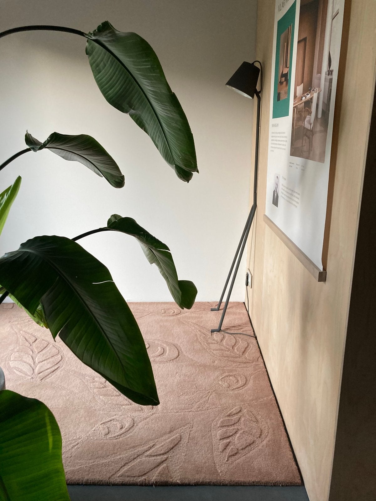 Bolia wollen vloerkleed 200x300 cm, oud roze bladenmotief, Huis en Inrichting, Ophalen, Zo goed als nieuw, 200 cm of meer, Roze