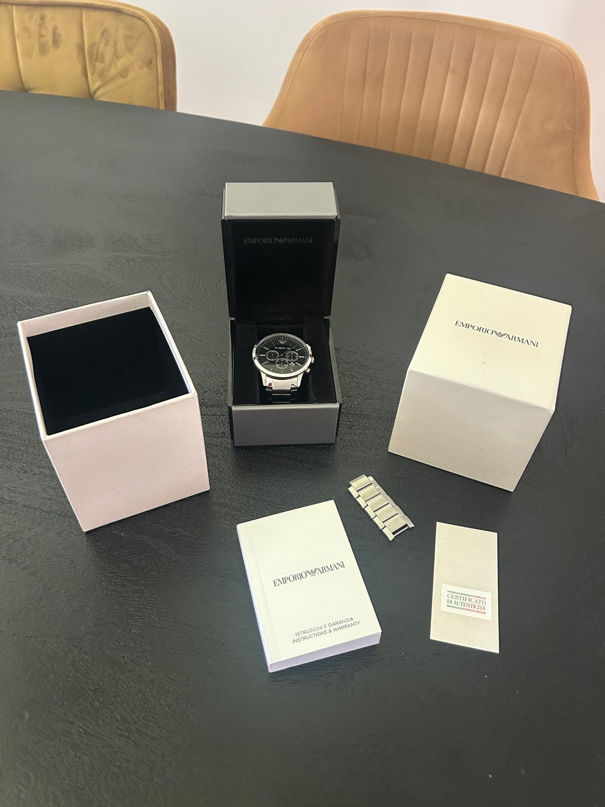 Emporio Armani Herenhorloge AR2434 - Zo goed als nieuw, Overige merken, Staal, Polshorloge, Ophalen of Verzenden