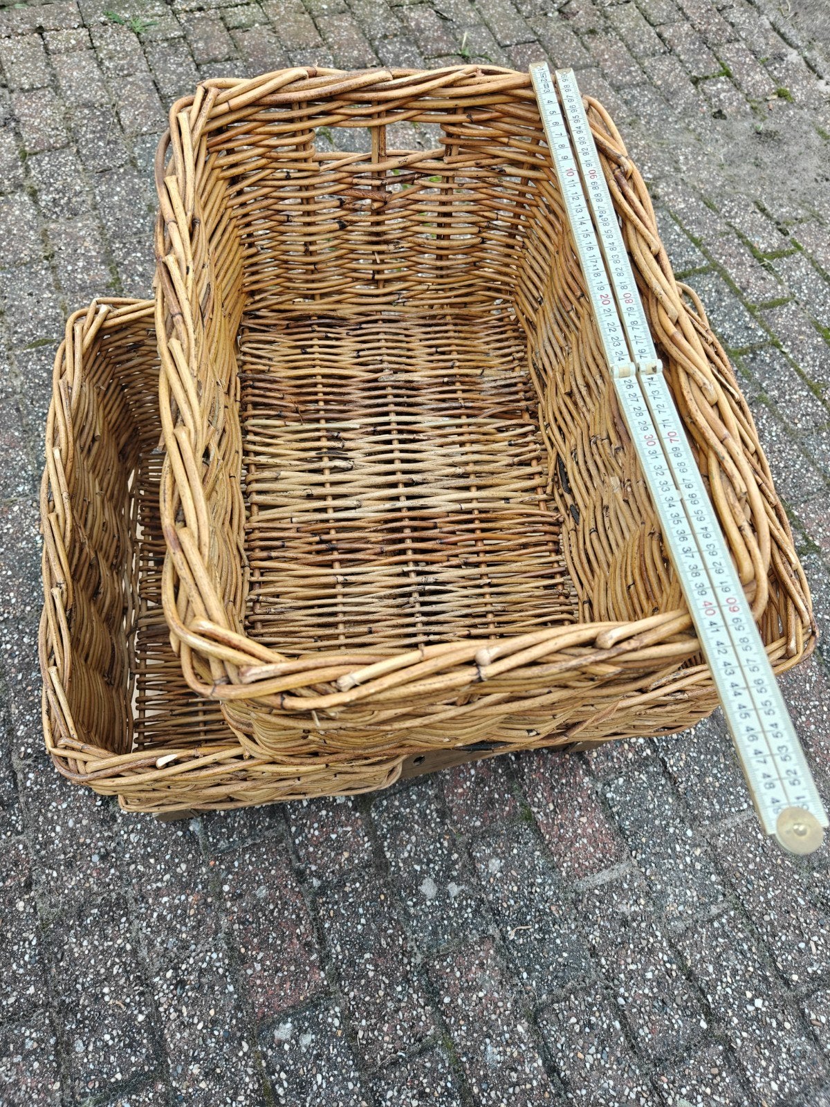 rieten manden 3 stuks, Ophalen, Gebruikt
