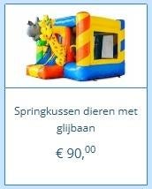 Springkussen dieren met glijbaan te huur, Hobby en Vrije tijd, Feestartikelen | Verhuur, Ophalen, Overige