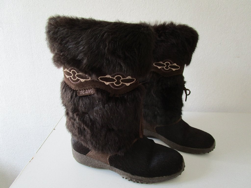 Unieke Olang snowboots, imitatiebont, maat 39, Bruin, Snowboots, Ophalen of Verzenden, Gedragen
