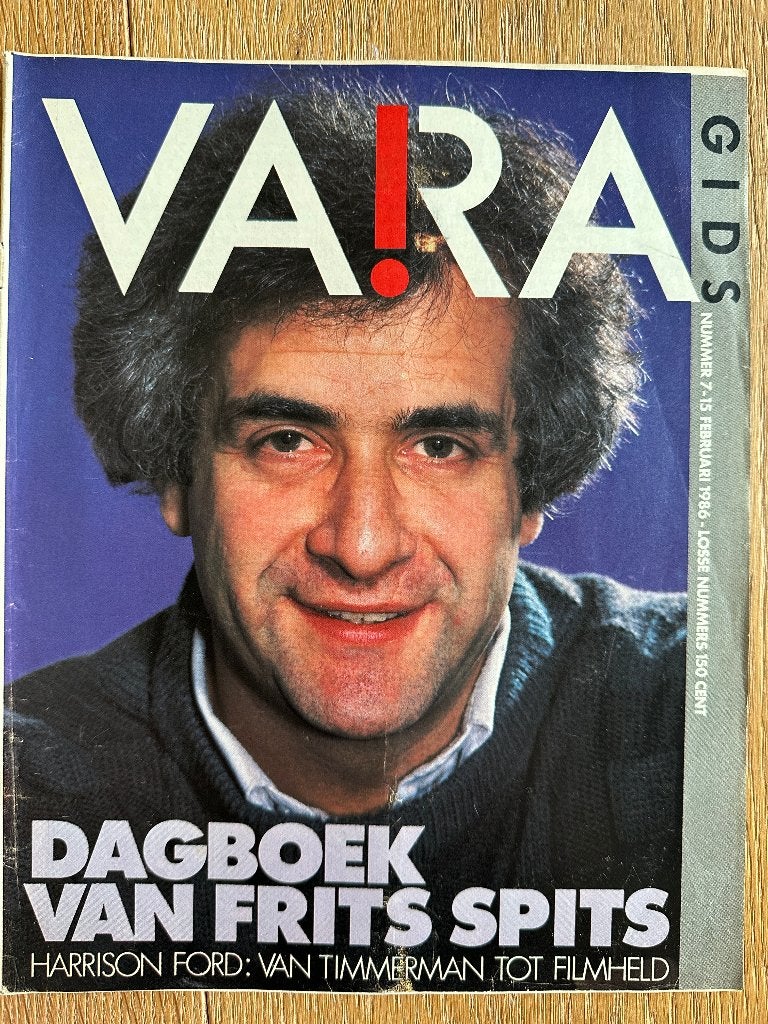 VARA Gids 15 feb 1986, met Frits Spits, Harrison Ford, Ophalen of Verzenden, Gelezen, Muziek, Film of Tv