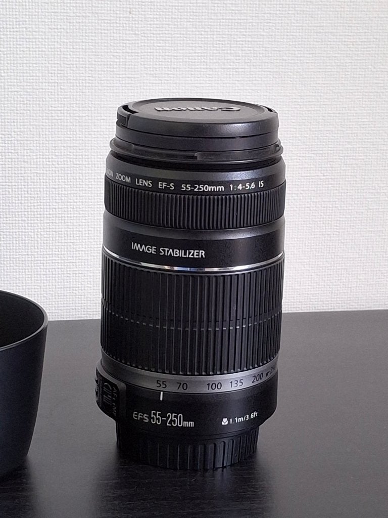 Canon lens EFS 55-250 mm f4-5.6 IS, Handmatige focus, Gebruikt, Canon, Canon EF-S