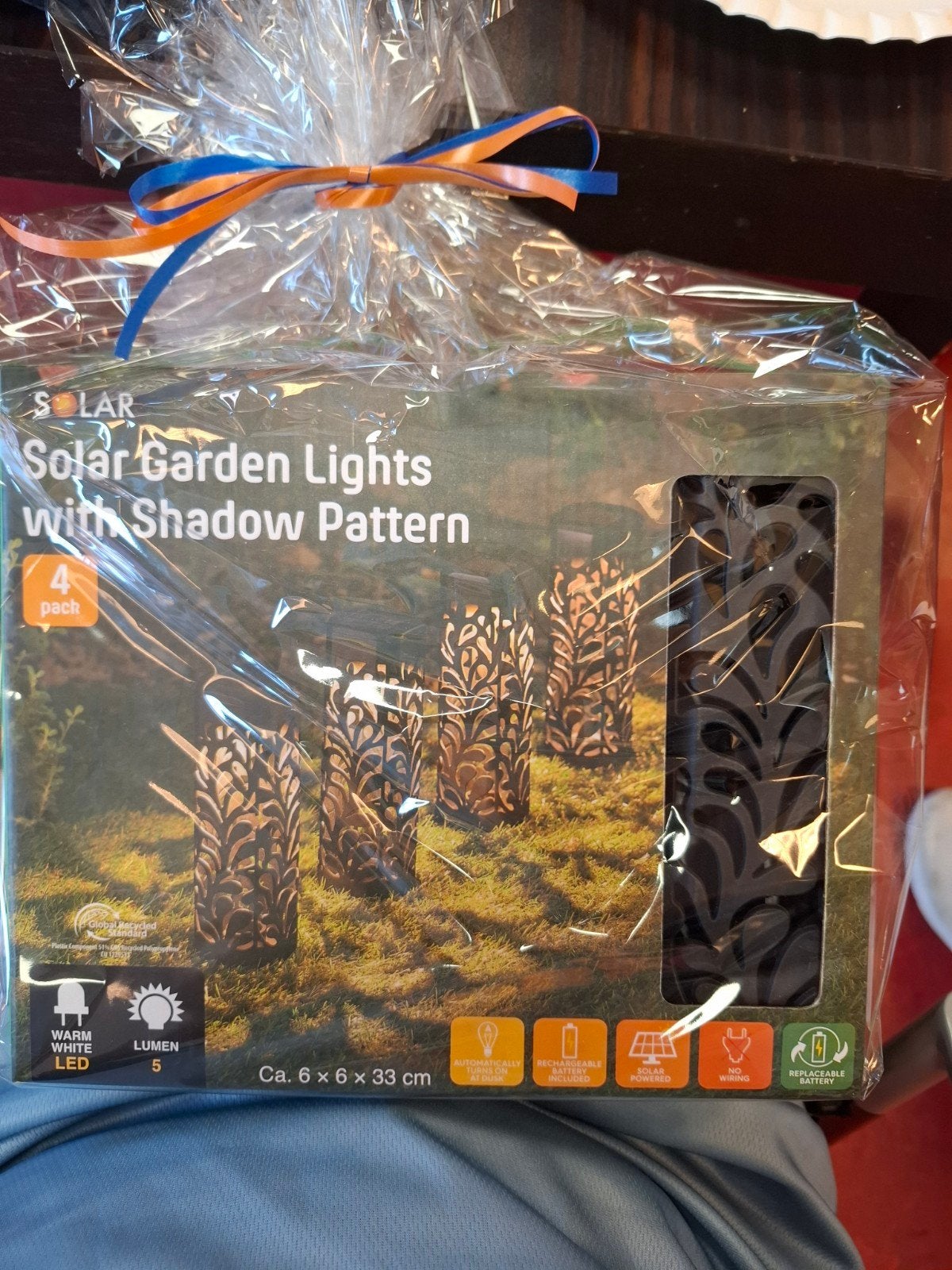 Solar Tuinverlichting met Schaduwpatroon (4 stuks), Minder dan 50 watt, Nieuw, Ophalen of Verzenden, Vloerlamp