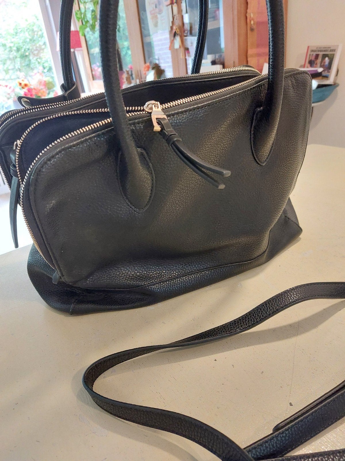 leren laptop tas, Ophalen of Verzenden, Gebruikt, Zwart, Handtas