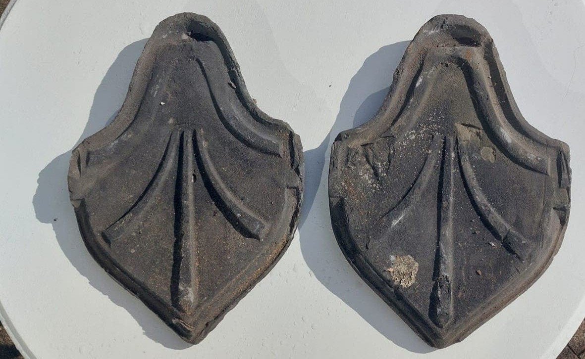 25 Oegstgeest dakpannetjes (oudjes), Doe-het-zelf en Verbouw, Ophalen, Steen of Klei, Minder dan 5 m², Dakpannen