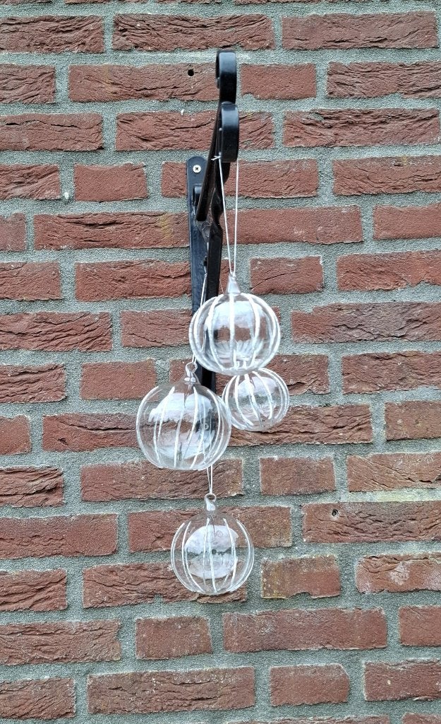 Prachtige set van 4 x glazen mondgeblazen kerstballen.🎅🎄, Ophalen of Verzenden, Zo goed als nieuw