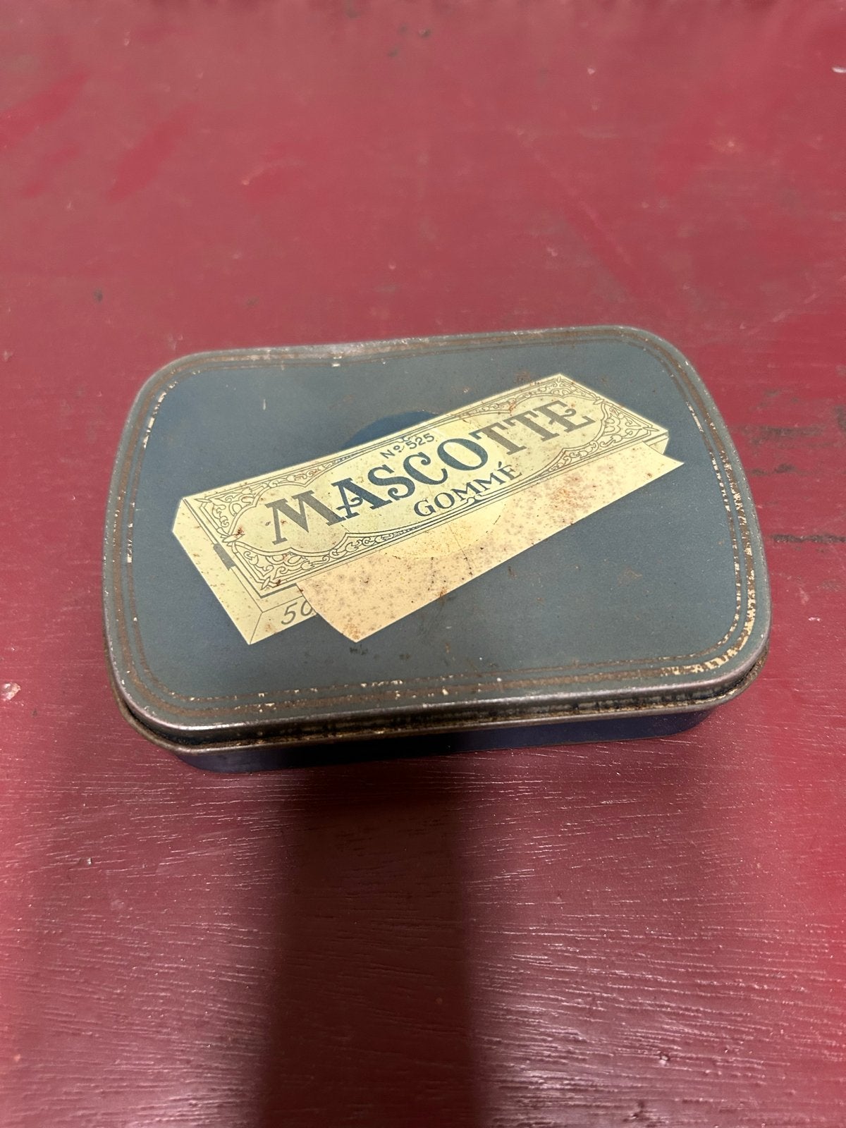 Vintage Mascotte Gomme sigarettenpapier blikje, Verzamelen, Ophalen, Gebruikt, Overige, Overige merken