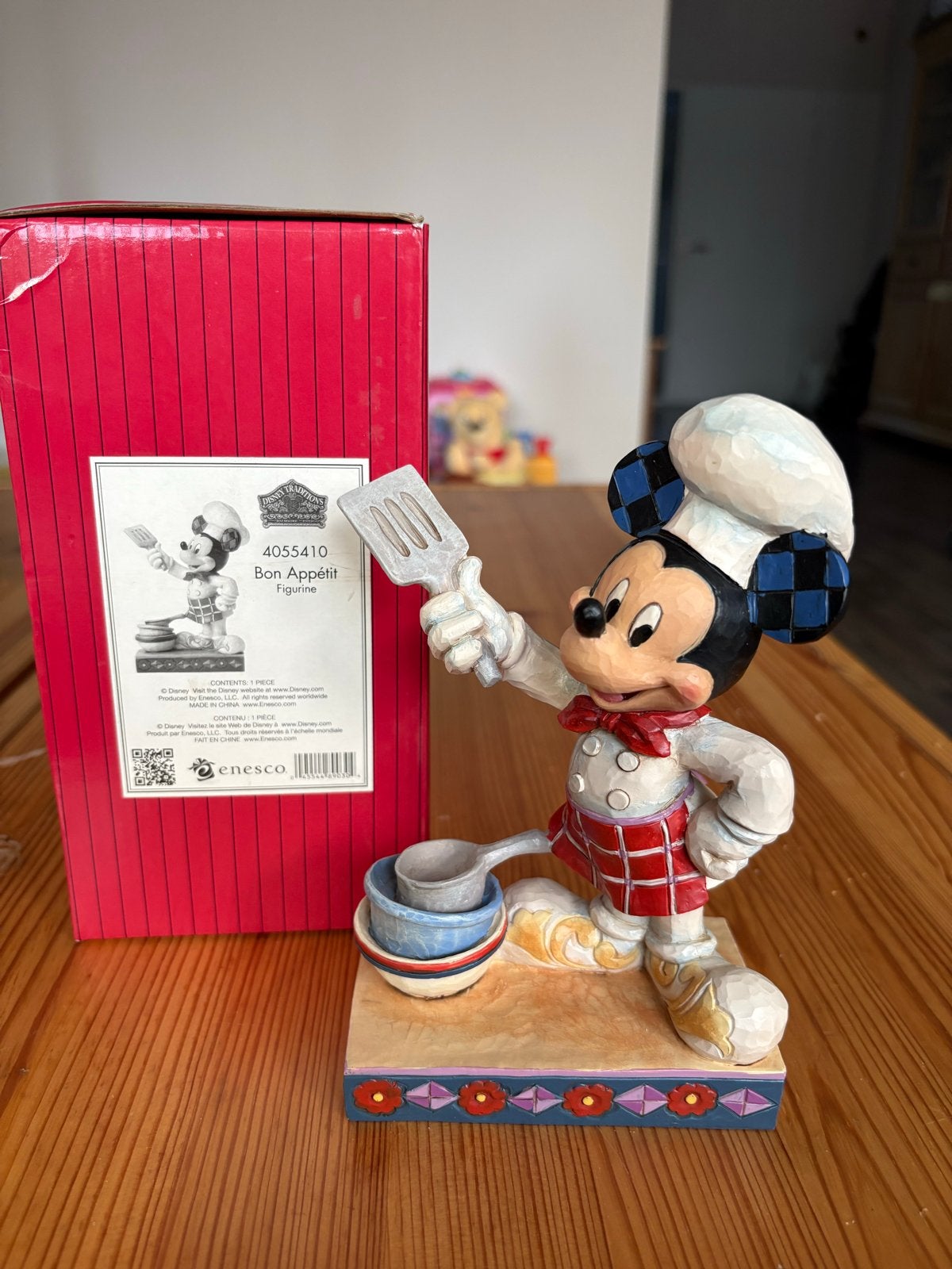 Disney Traditions Mickey Mouse Bon Appétit Figurine, Verzamelen, Disney, Zo goed als nieuw, Beeldje of Figuurtje, Mickey Mouse