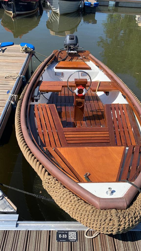 Prachtige polyester sloep (Mulder en Rijke) met trailer, Watersport en Boten, Sloepen, Ophalen, Reddingssloep, Antifouling, Buitenboordmotor