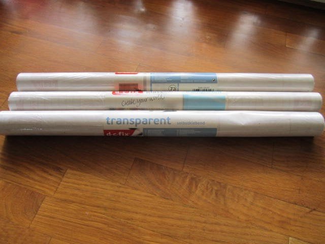 3 rollen zelfklevende folie transparant., Ophalen of Verzenden, Nieuw, Knutselmateriaal