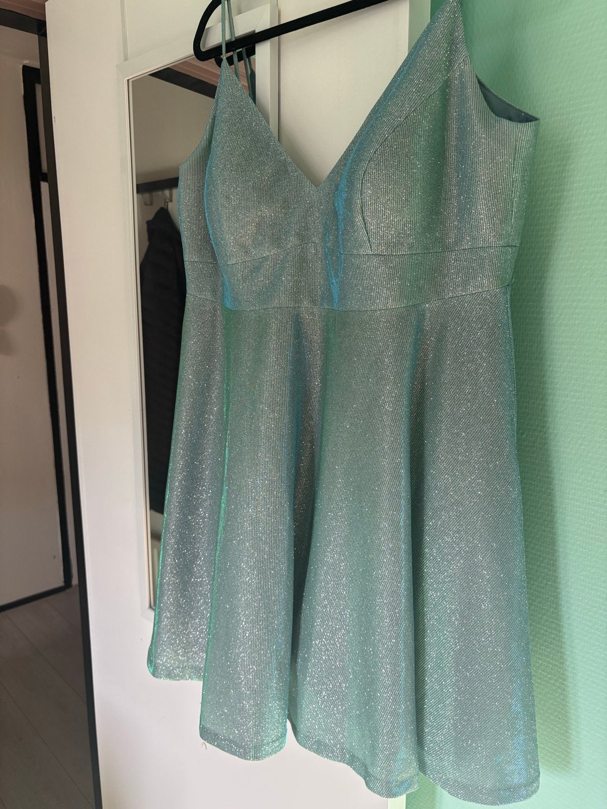 Jake's Cocktail glitterjurk maat 48, Blauw, Maat 46/48 (XL) of groter, Ophalen of Verzenden, Zo goed als nieuw