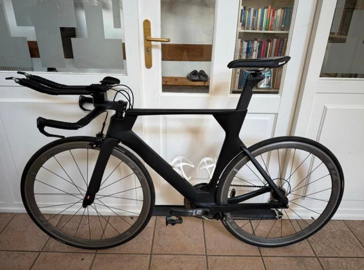 TT triathlon racefiets, Fietsen en Brommers, Carbon, Zo goed als nieuw, Meer dan 20 versnellingen, 53 tot 57 cm