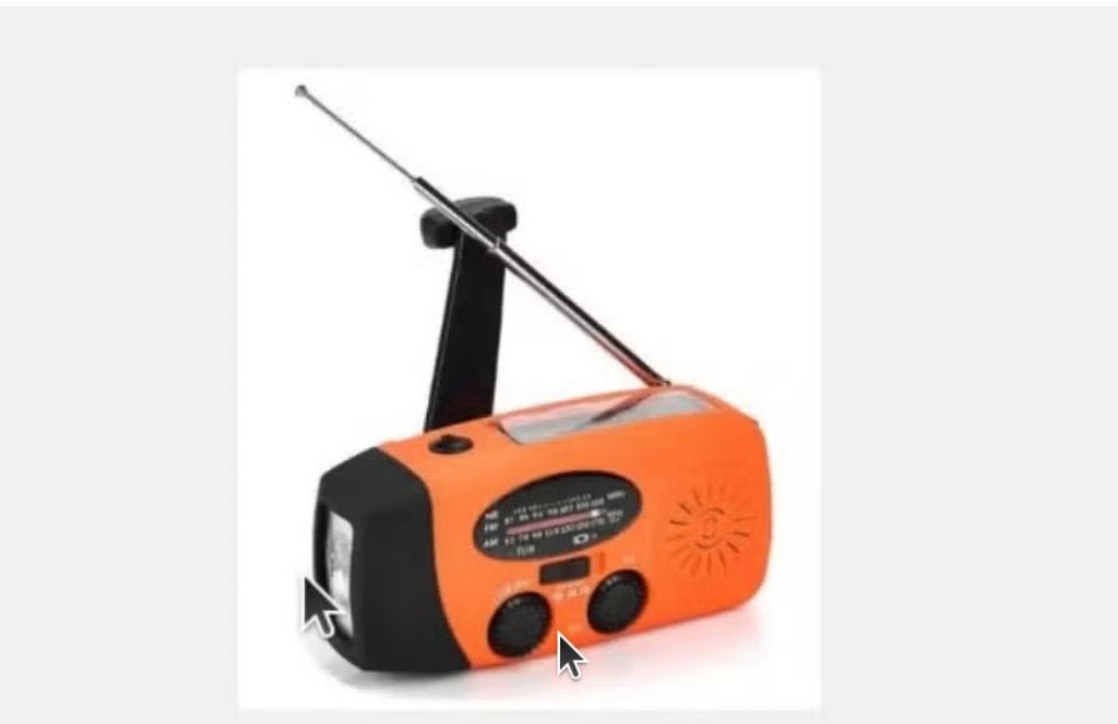 Draagbare FM / AM solar noodradio met zaklamp - Oranje