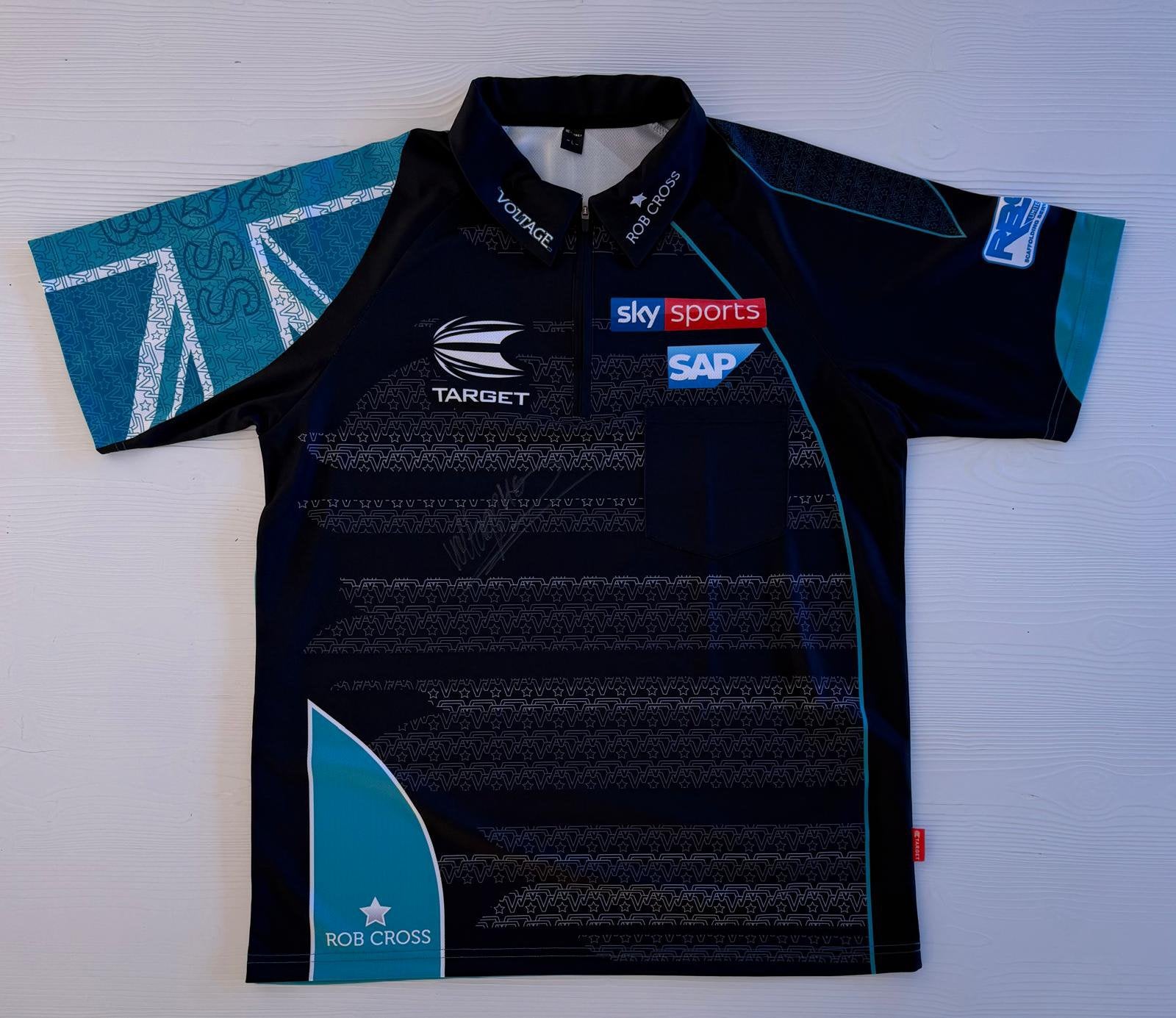 Gesigneerd dartshirt Rob Cross (L) zonder COA, Verzenden, Zo goed als nieuw, Overige sporten, Shirt