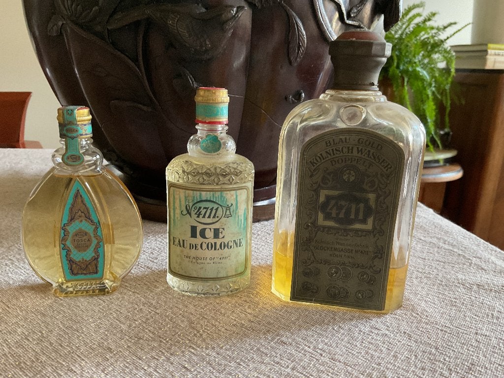 3 vintage 4711 flesjes, Ophalen of Verzenden, Gebruikt, Overige typen