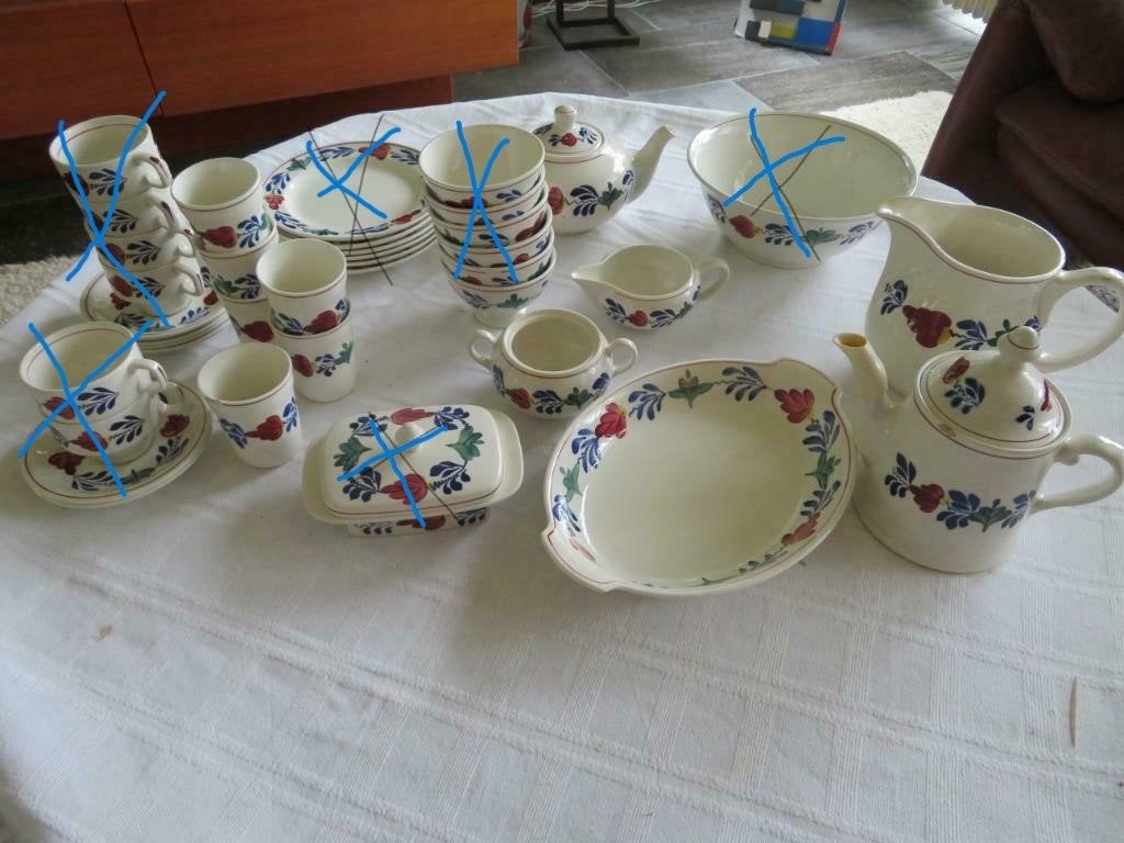 Boerenbont en Winterling servies onderdelen schaal,bekers en, Verzenden, Zo goed als nieuw, Aardewerk, Overige typen