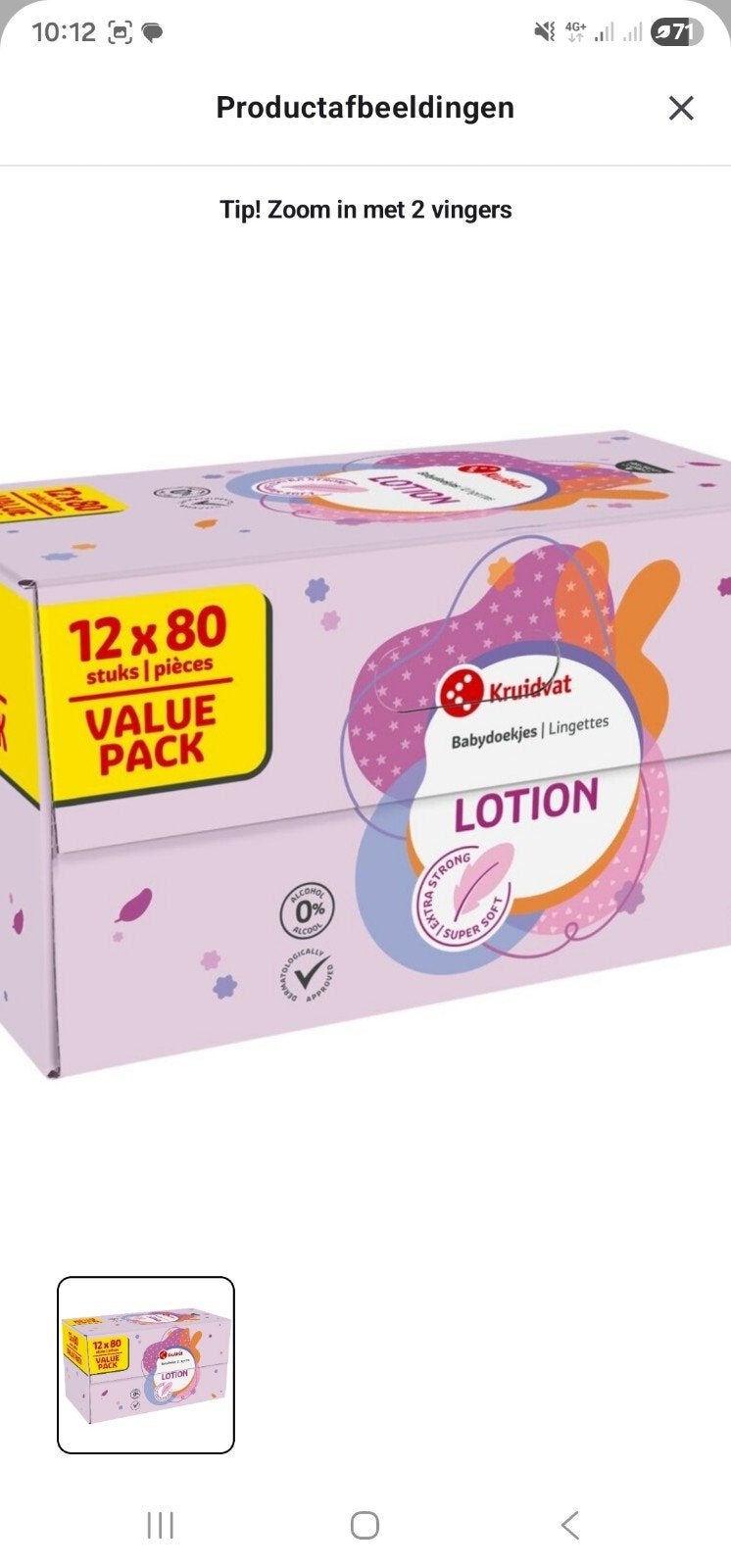 Billendoekjes Lotion Kruitvat, Ophalen, Nieuw, Overige typen
