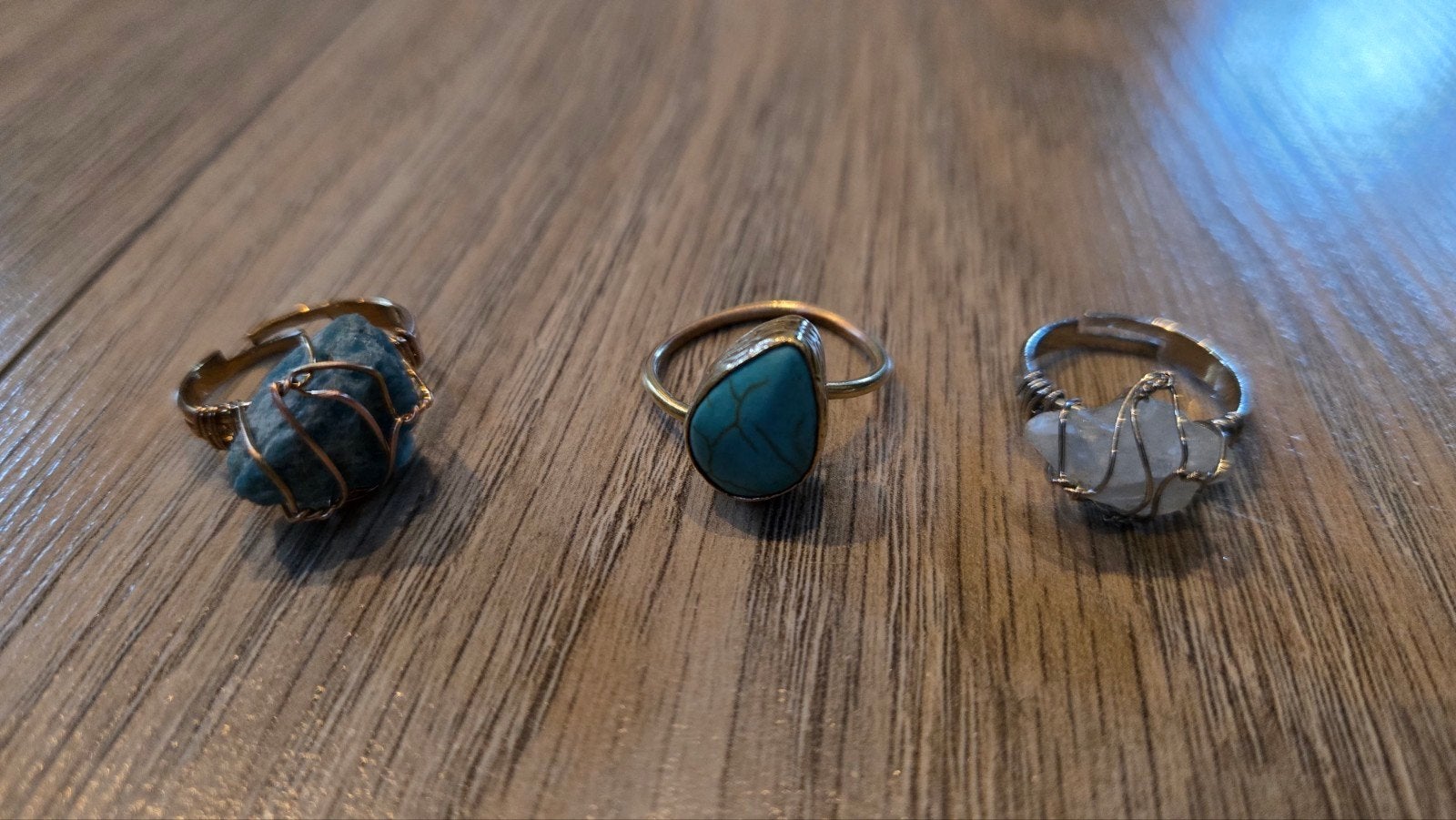 3 ringen met steen waarvan 2 verstelbaar, Overige materialen, Overige kleuren, Ophalen of Verzenden, Zo goed als nieuw