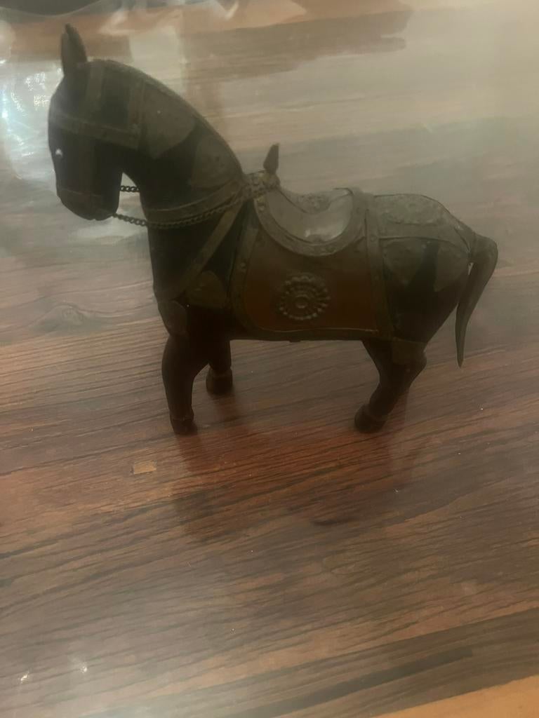 Antieke houten paard, Ophalen of Verzenden, Zo goed als nieuw, Paard, Beeldje of Figuurtje