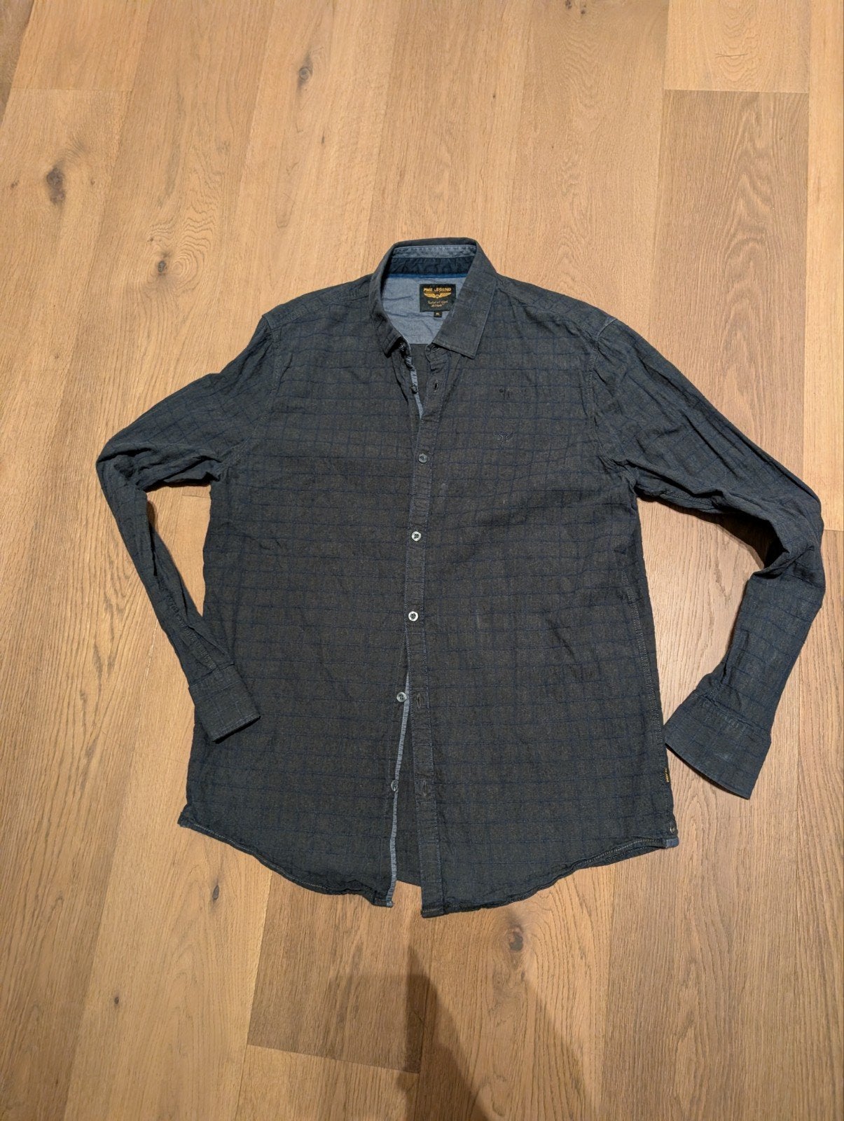 PME Legend Overhemd Casual Grijs Blauw Geblokt Maat XL, Ophalen, Grijs, PME Legend, Halswijdte 43/44 (XL)