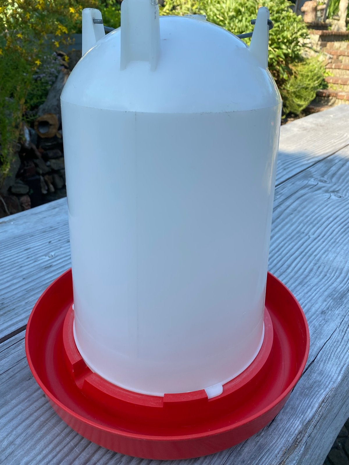 Kippenvoercontainer + watercontainer, Ophalen of Verzenden, Zo goed als nieuw, Drinken en Voederen