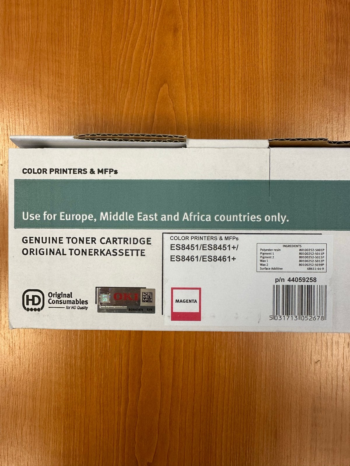 OKI Originele Toner Cartridge Magenta 44059258, Ophalen of Verzenden, Nieuw, Toner