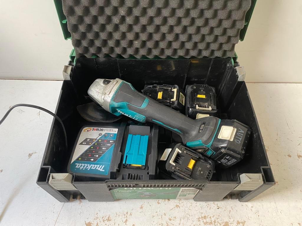 Makita DGA508RTJ accu haakse slijper slijptol, Gebruikt, Info@makita.nl, Park forum 1101, Eindhoven, Makita