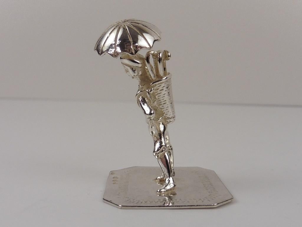 Zilveren miniatuur Parapluverkoper                      Z183, Antiek en Kunst, Ophalen of Verzenden, Zilver