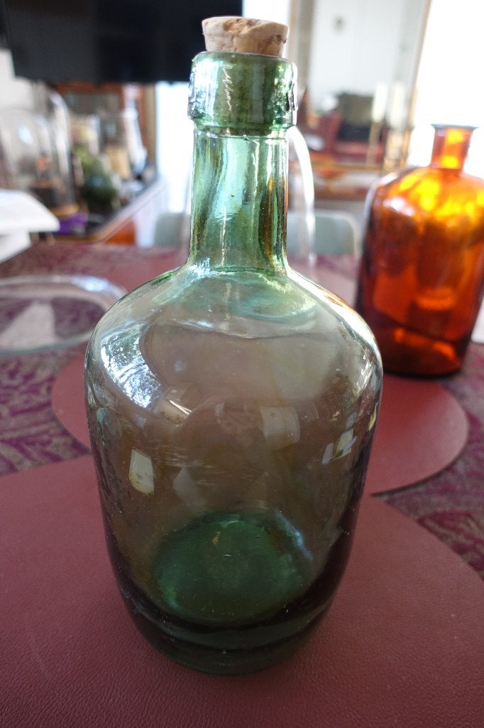 leuke groene wijnfles, Ophalen of Verzenden
