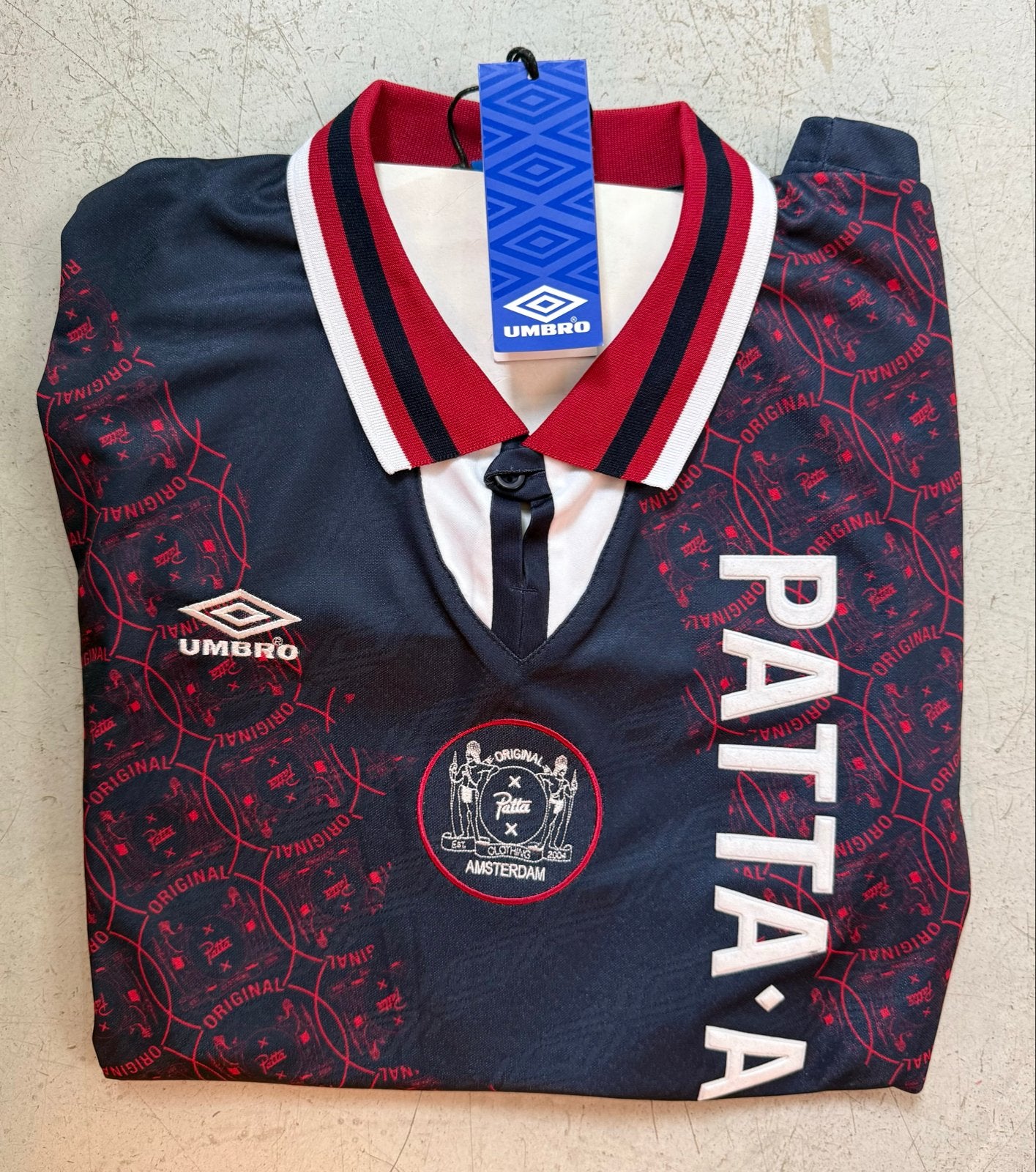Patta x Umbro ’95 Football Jersey – Ajax 1994/1995 – Maat L, Maat 52/54 (L), Blauw, Nieuw, Ophalen of Verzenden