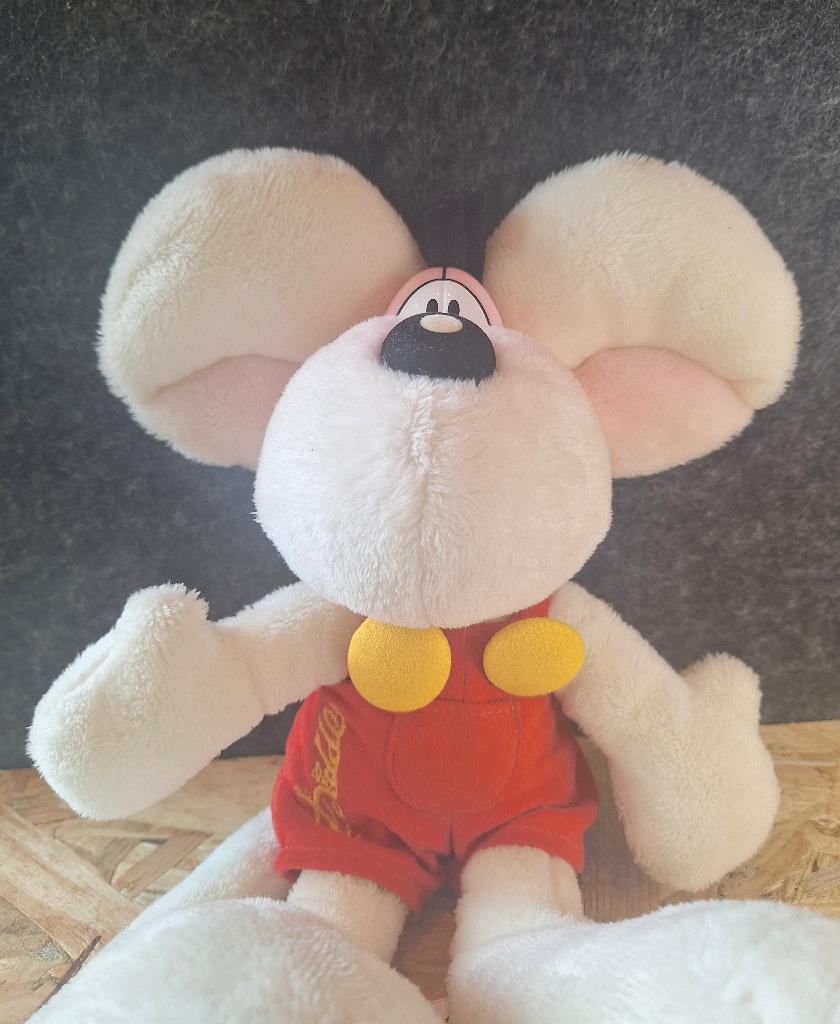 Diddl muis knuffel 33 cm – rode tuinbroek, Depesche, Ophalen of Verzenden, Diddl, Zo goed als nieuw, Knuffel