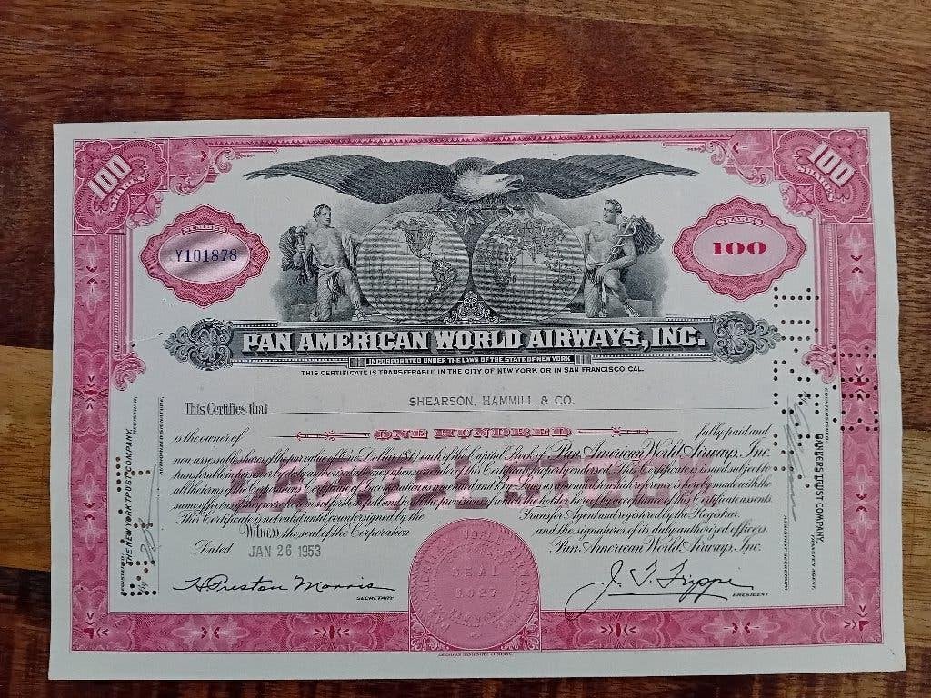 3x Pan Am - Pan American World Airways, Verzamelen, Ophalen of Verzenden, Gebruikt, Kaart, Foto of Prent