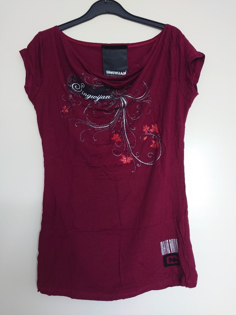 shirt met waterval-hals Singwijan maat S, Singwijan, Verzenden, Nieuw, Korte mouw