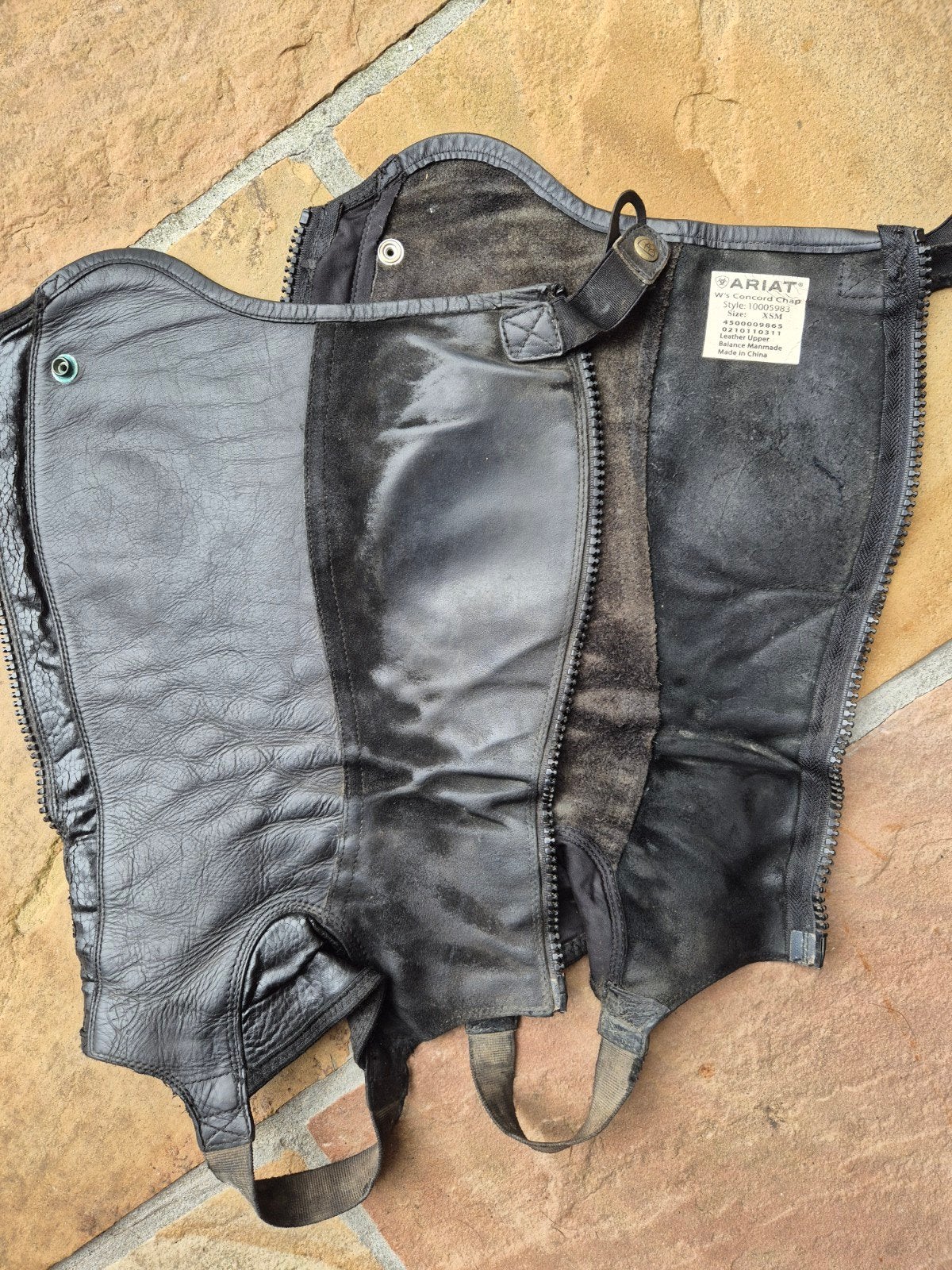 Ariat chaps maat XS zwart, Ophalen of Verzenden, Gebruikt