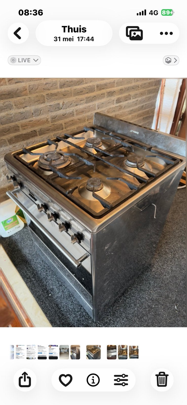 Fornuis van merk Smeg, Ophalen, 60 cm of meer, Zo goed als nieuw, Gas