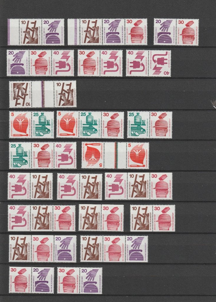 BRD. Diverse combinaties uit vellen en PZB. Postfris., Postzegels en Munten, Postzegels | Europa | Duitsland, Verzenden, BRD, Postfris