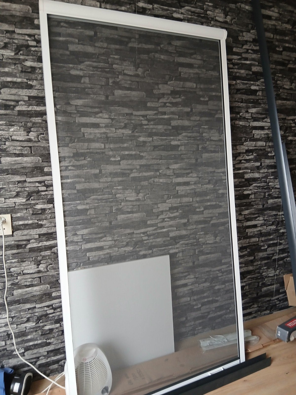 rolhor- Wit frame, grijs gaas, Doe-het-zelf en Verbouw, Ophalen, Kunststof, 80 tot 100 cm, 215 cm of meer