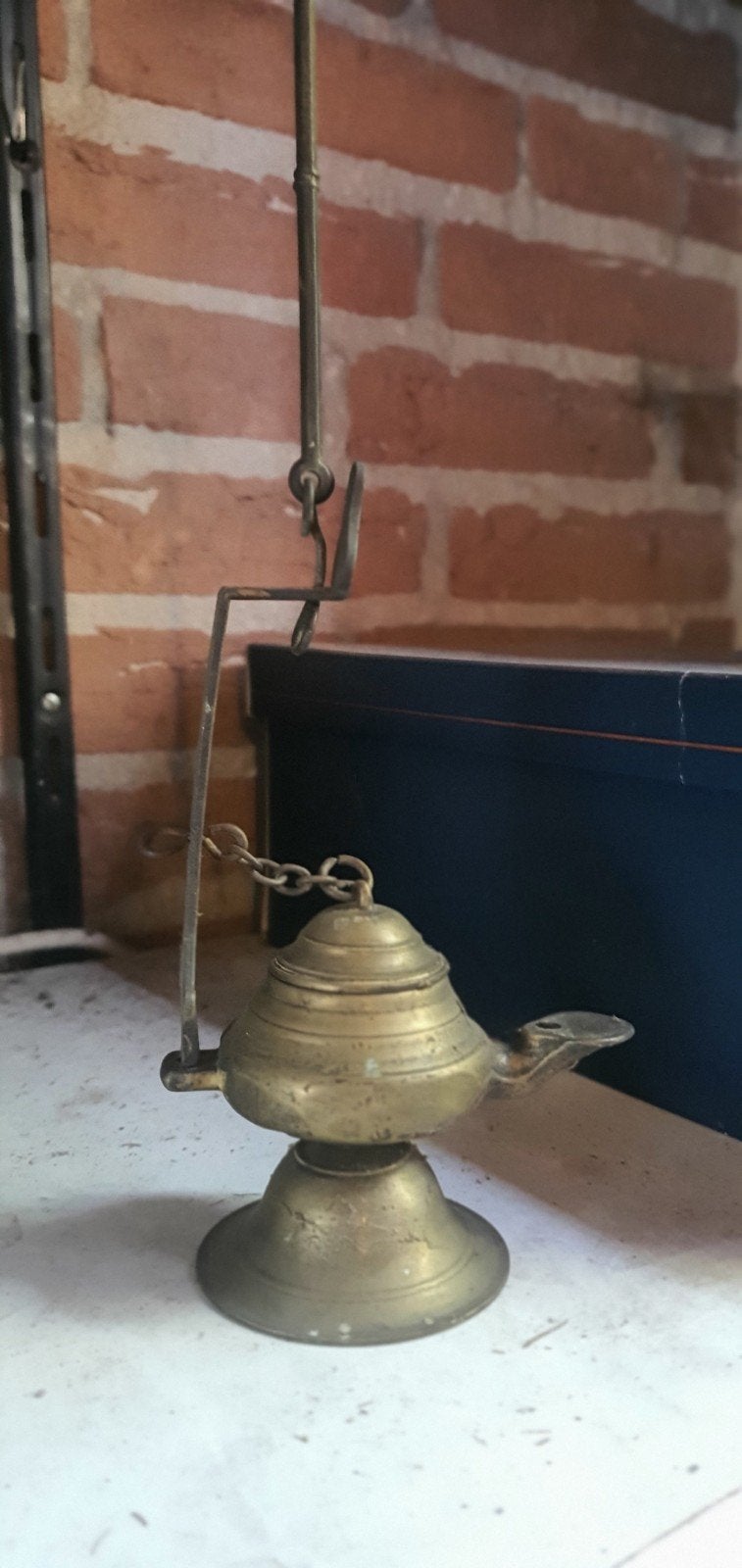 Antieke Olie Lamp - Messing, Antiek en Kunst, Ophalen of Verzenden