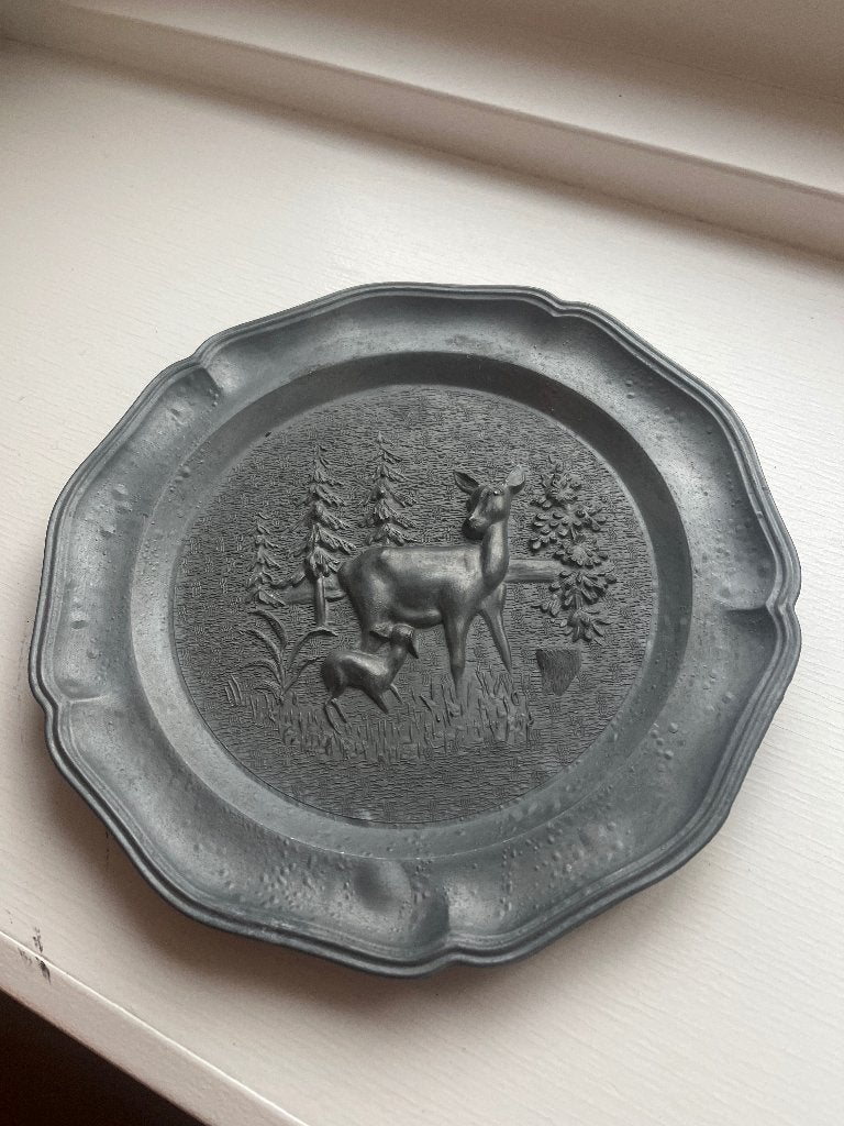 Vintage Duitse tinnen wandbord, Ophalen of Verzenden