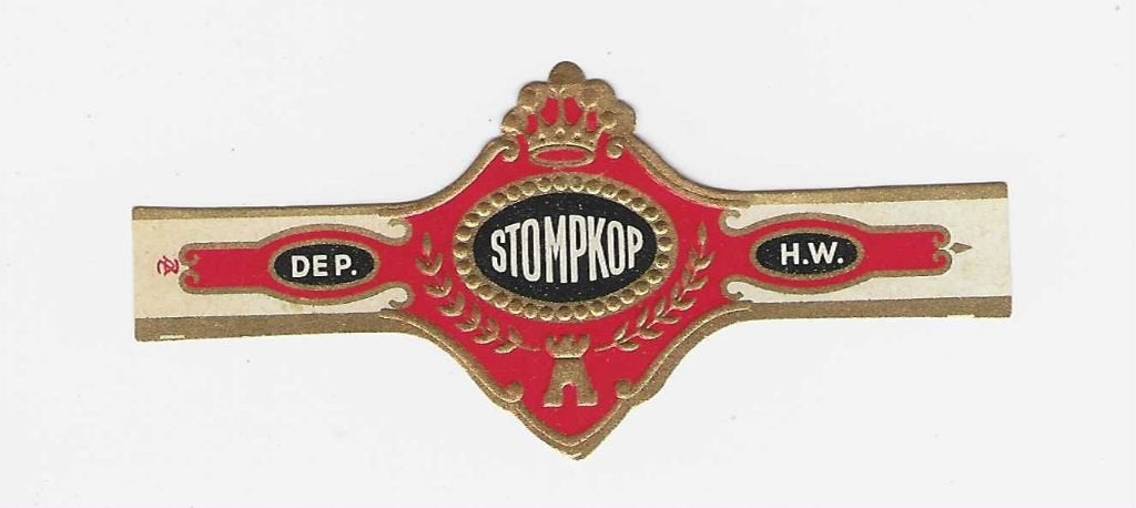 Klassiek 20 - 1228   stomkop   sigarenbandjes, Ophalen of Verzenden, Gebruikt, Sigarenbandjes
