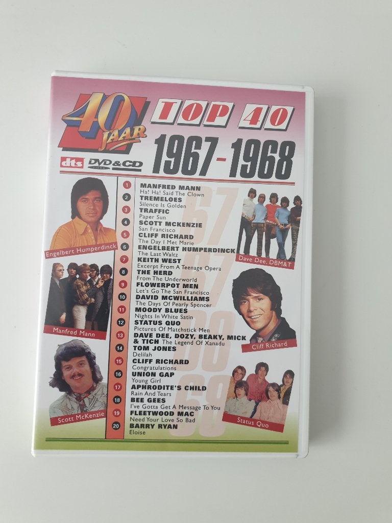 Top 40 1967-1968 / DVD + CD, Cd's en Dvd's, Alle leeftijden, Ophalen of Verzenden, Zo goed als nieuw