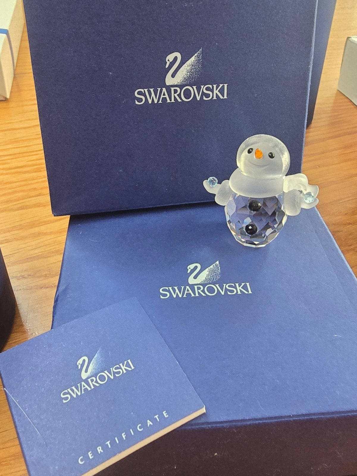 Swarovski Sneeuwpop Figuurtje met Doos en Certificaat, Ophalen of Verzenden, Zo goed als nieuw, Figuurtje