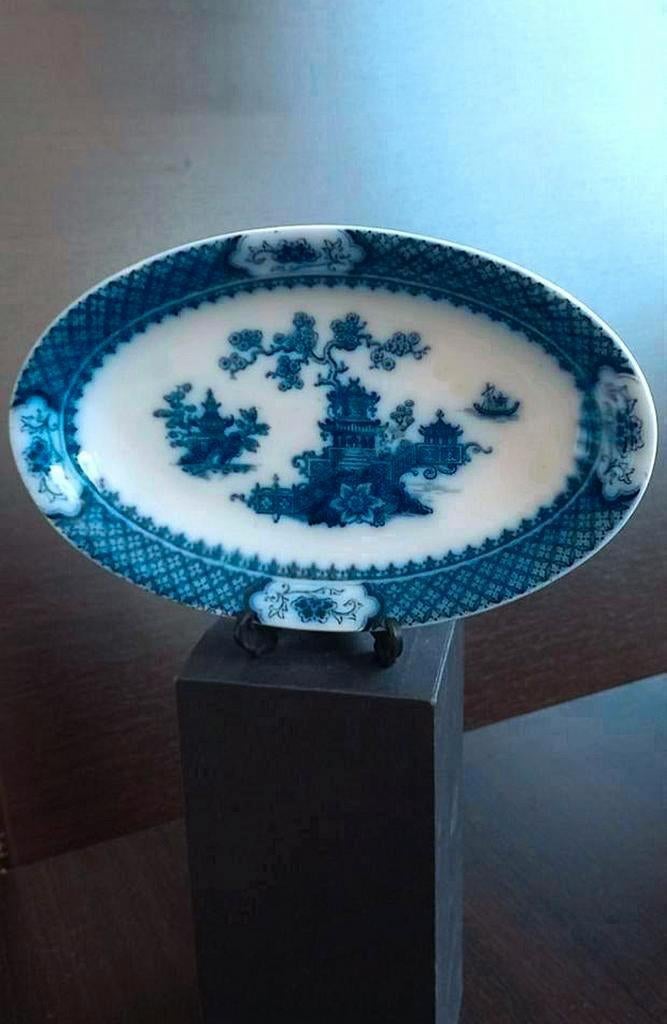 VINTAGE J & G MEAKIN "PAGODA" LARGE SERVING PLATTER HANLEY, Antiek en Kunst, Antiek | Porselein, Ophalen of Verzenden